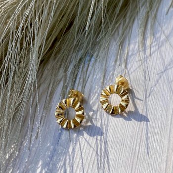 Rosetten-Ohrringe aus 18 Karat vergoldetem Silber
