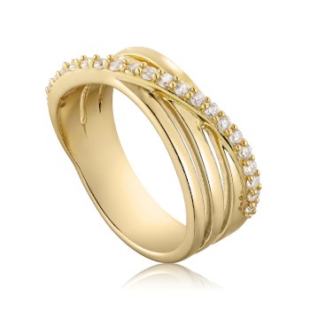 Sky Ring aus 18 Karat vergoldetem Silber mit Zirkonia 